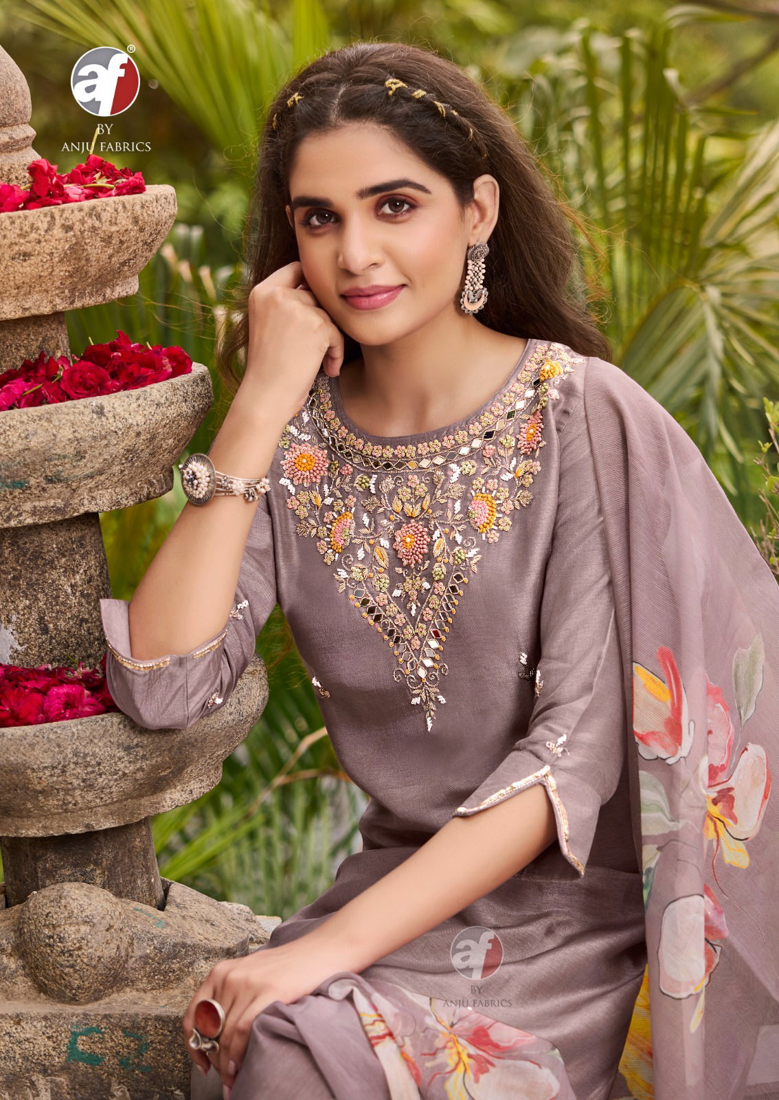 Ghunghat Vol 11 By Af Silk Handwork Designer Kurti With Pant Dupatta Wholesale Online
